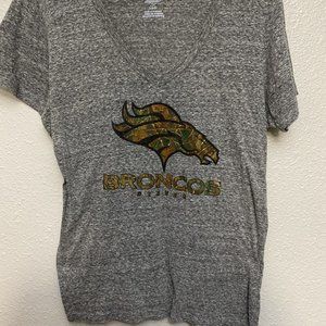Denver Broncos gray camo v-neck tee